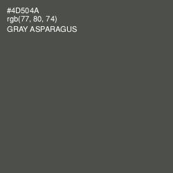 #4D504A - Gray Asparagus Color Image